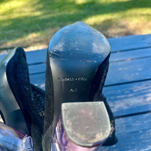 KENDALL + KYLIE Clear-Mesh Bootie Heels — Size 7 M, Super Edgy & Iconic - Picture 15 of 16
